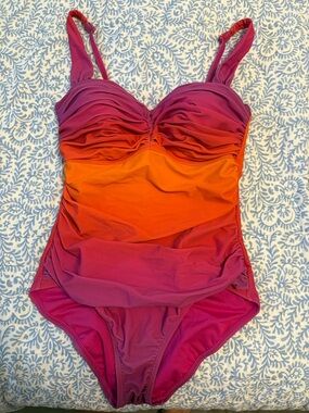 Ombre One-Piece Swimsuit in Pink and Orange